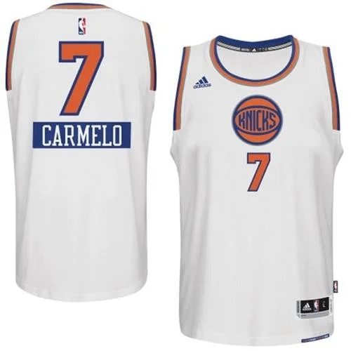 Basketball Jersey for High-Quality Fabric and Material-Knicks 7 Anthony Carmelo White 2014-15 Christmas Day Swingman Basketball Jerseys