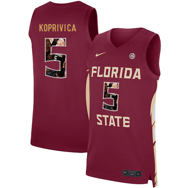 Basketball Jersey for Premium Customization for Teams-Florida State Seminoles 5 Balsa Koprivica Red Basketball College Fashion Basketball Jersey