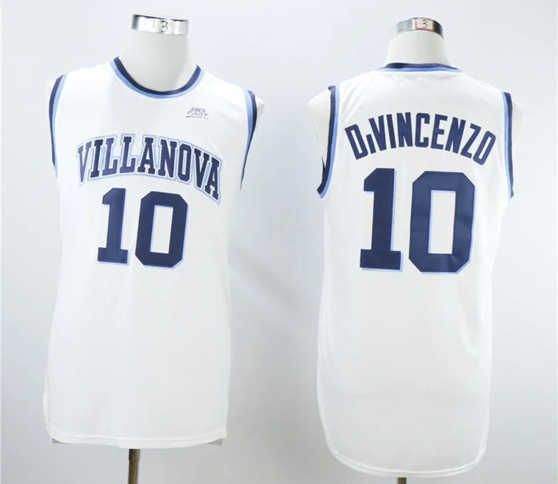 Basketball Jersey for Retro Design-Villanova Wildcats 10 Donte DiVincenzo White College Basketball Basketball Jersey