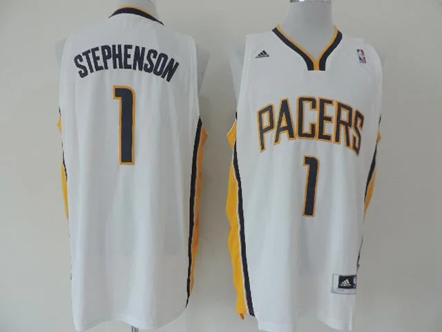 Basketball Jersey for School Teams-Pacers 1 Stephenson White New Revolution 30 Basketball Jerseys