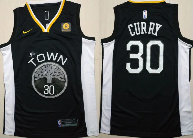 Basketball Jersey for Performance Fit Design-Warriors 30 Stephen Curry Black Statement Swingman Basketball Jersey