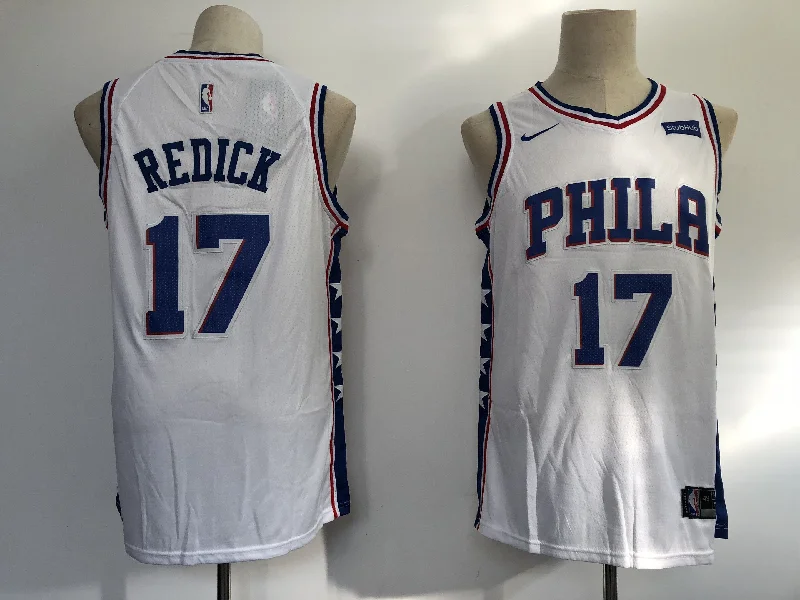 Basketball Jersey for Fan Gear and Apparel-76ers 17 JJ Redick White Swingman Basketball Jersey