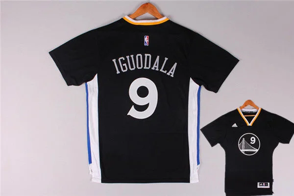 Basketball Jersey for Comfortable Fit for Players-Warrior 9 Iguodala Black Short Sleeve Basketball Jerseys