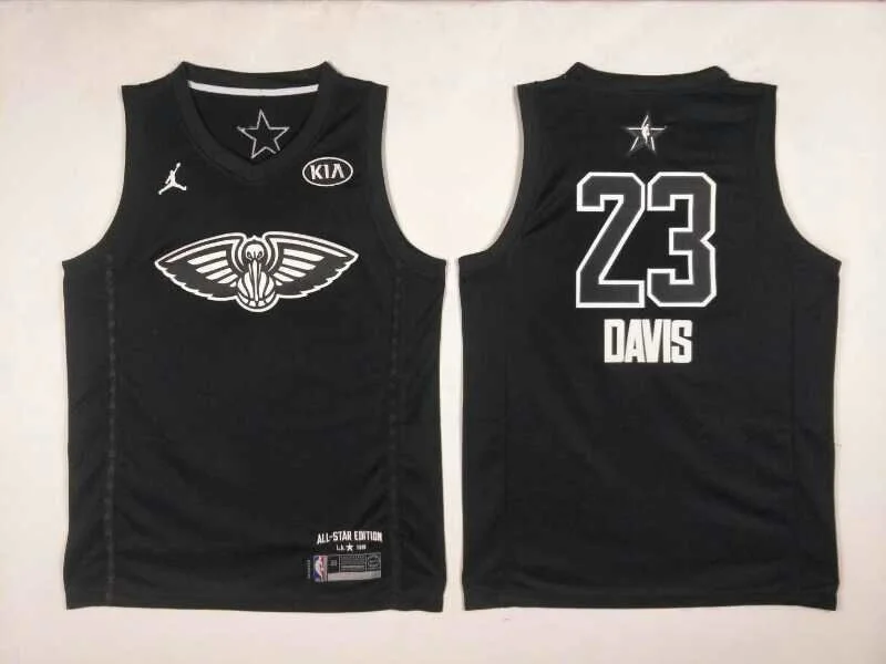 Basketball Jersey for Affordable Custom Uniforms-Pelicans 23 Anthony Davis Black 2018 All-Star Game Jordan Brand Authentic Basketball Jersey