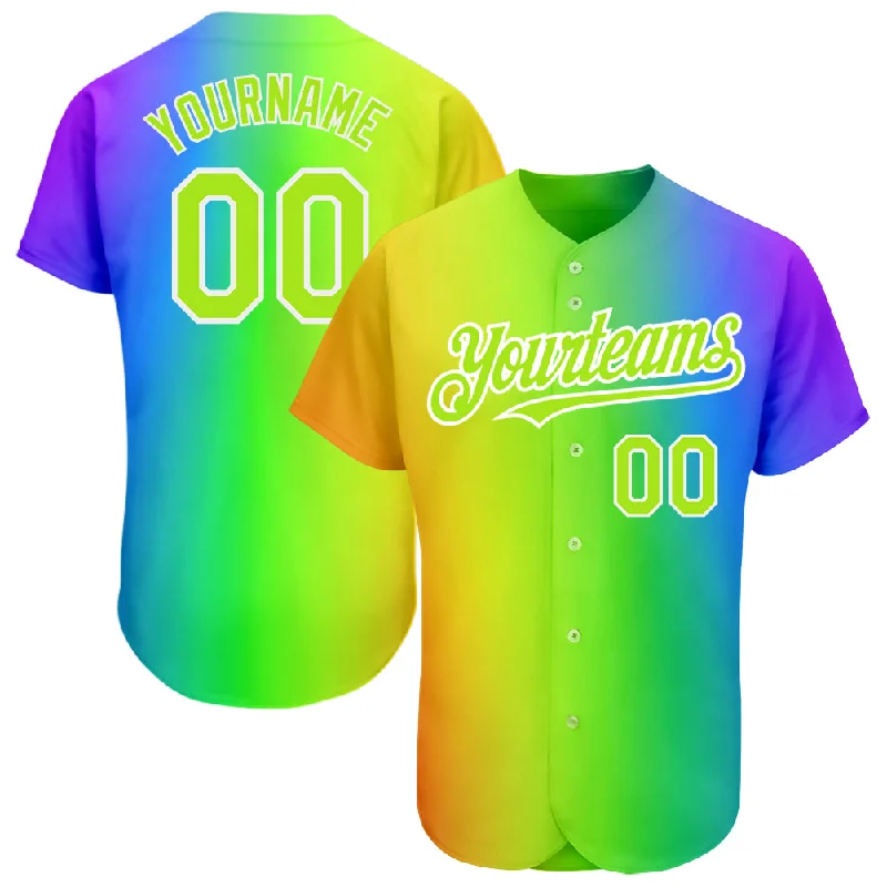 Baseball Jersey for Customized Jersey Fit-Custom Rainbow For Pride Month Love Is Love LGBT 3D Authentic Baseball Jersey