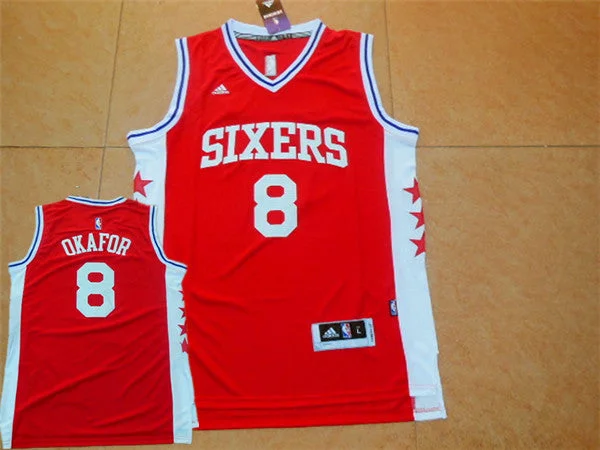 Basketball Jersey for All-Age Groups-76ers 8 Jahlil Okafor Red New Swingman Basketball Jersey