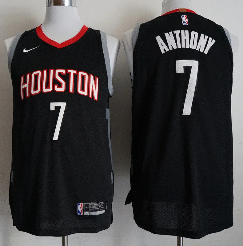 Basketball Jersey for High-Quality Youth League Apparel-Rockets 7 Carmelo Anthony Black 2018-19 Authentic Basketball Jersey