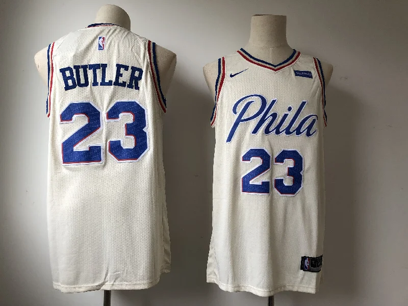 Basketball Jersey for School Spirit-76ers 23 Jimmy Butler Cream City Edition Swingman Basketball Jersey