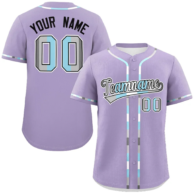 Baseball Jersey for Comfortable Team Uniform-Custom Light Purple Demiboy For Pride Month Classic Style Authentic Baseball Jersey