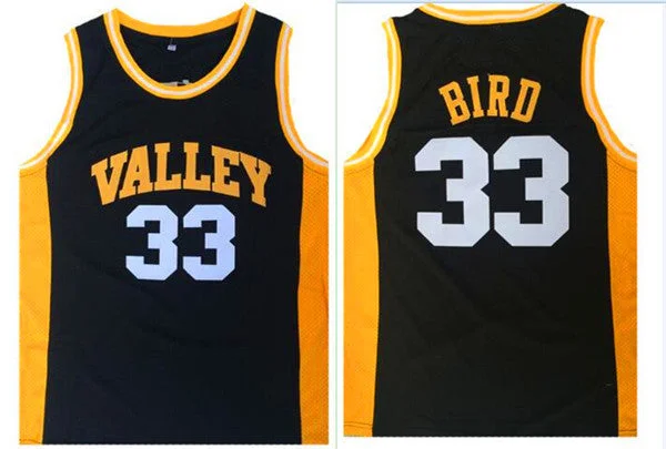 Basketball Jersey for Premium Fabric and Design-Valley High School 33 Larry Bird Black Basketball Basketball Jersey