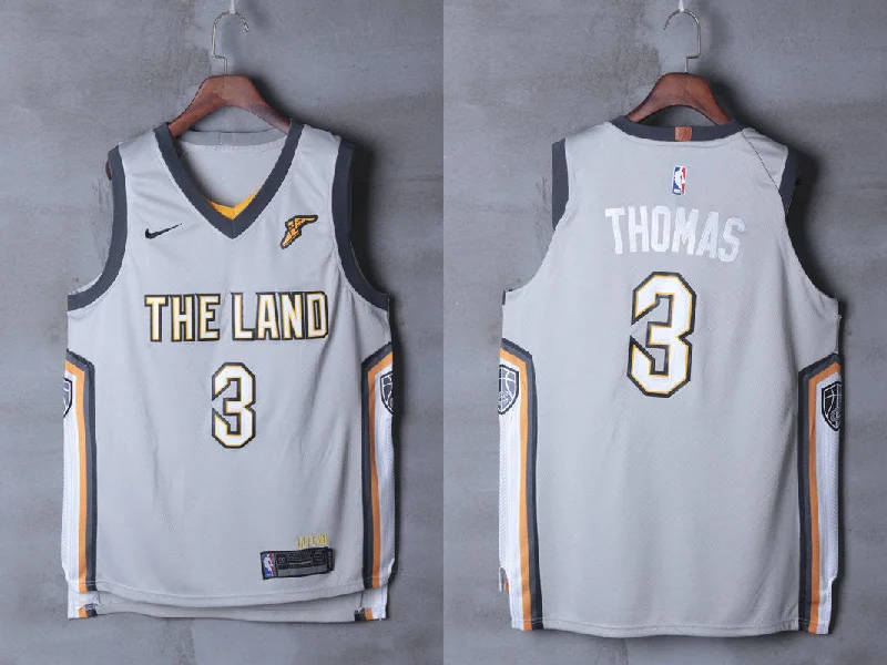 Basketball Jersey for Custom Name and Numbering-Cavaliers 3 Isaiah Thomas Silver City Edition Authentic Basketball Jersey