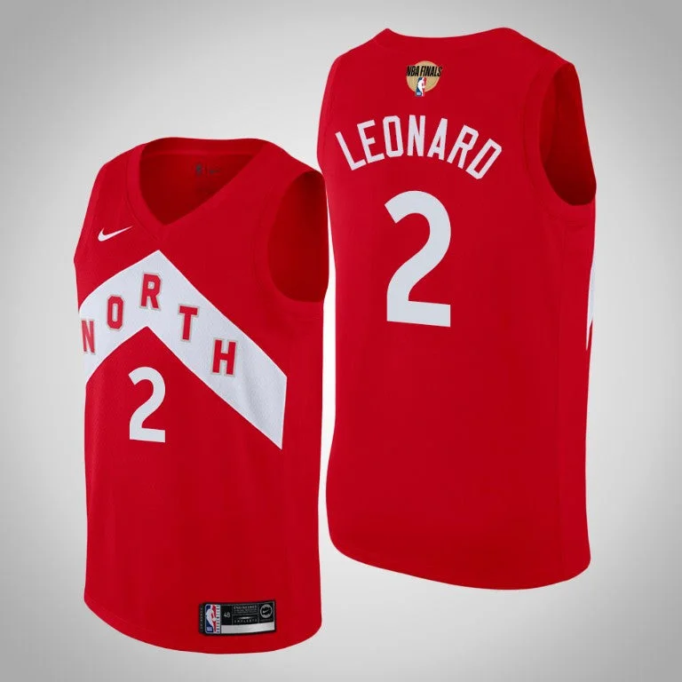 Basketball Jersey for Custom Names and Numbers-Raptors 2 Kawhi Leonard Red 2019 Finals Swingman Basketball Jersey