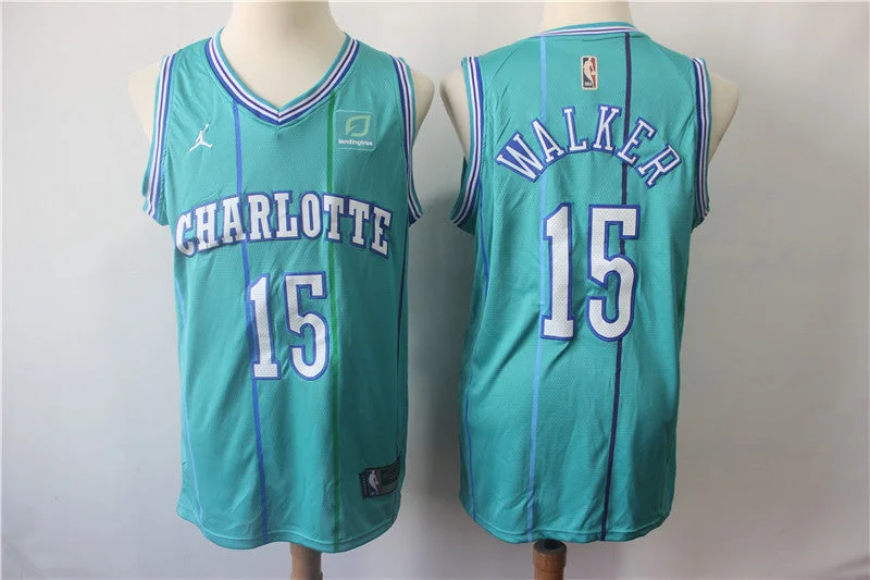 Basketball Jersey for Breathable Fabric-Hornets 15 Kemba Walker Teal Throwback Jordan Brand Swingman Basketball Jersey