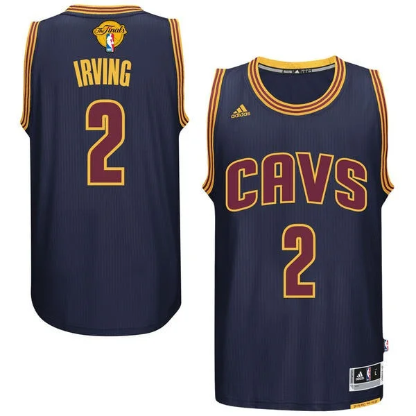 Basketball Jersey for Basketball Fan Apparel-Cavaliers 2 Kyrie Irving Navy 2016 Finals Swingman Basketball Jersey