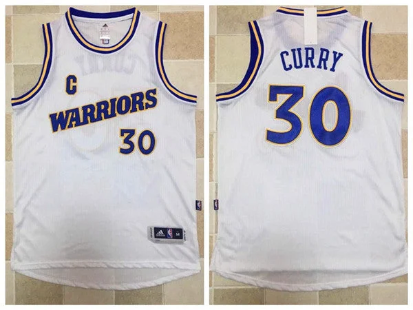 Basketball Jersey for Comfortable, Soft Design-Warriors 30 Stephen Curry White Throwback Basketball Jersey