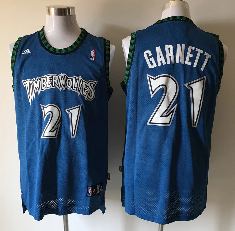 Basketball Jersey for Breathable Sports Fabric-Timberwolves 21 Garnett Blue New Revolution 30 Basketball Jerseys