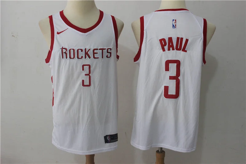 Basketball Jersey for High-Quality Youth Sports Gear-Rockets 3 Chris Paul White Swingman Basketball Jersey