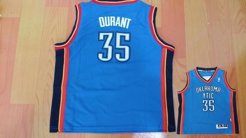 Basketball Jersey for Professional-Level Custom Gear-Thunder 35 Kevin Durant Blue Toddler Basketball Jersey