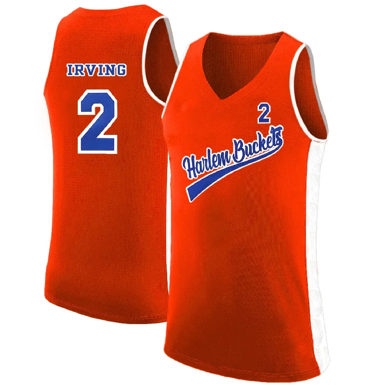 Basketball Jersey for Basketball Team Sponsorship Gear-Harlem Buckets 2 Kyie Irving Orange Uncle Drew Basketball Basketball Jersey