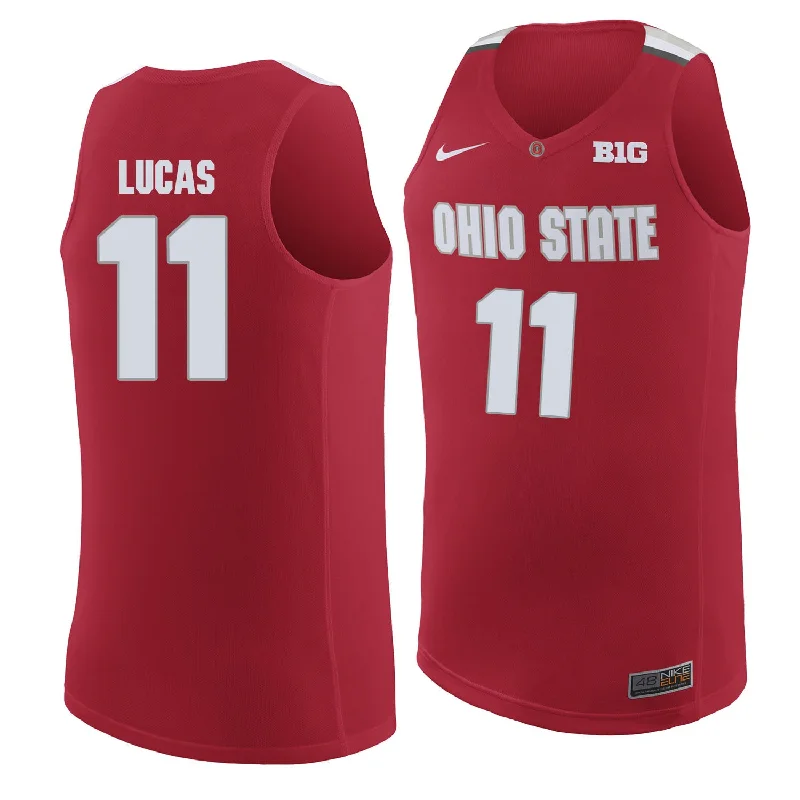 Basketball Jersey for Team Uniforms-Ohio State Buckeyes 11 Jerry Lucas Red College Basketball Basketball Jersey