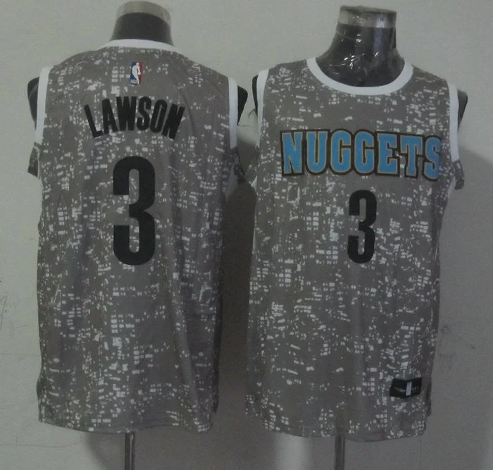 Basketball Jersey for Comfortable and Durable Fabric-Nuggets 3 Ty Lawson Grey City Luminous Basketball Jersey