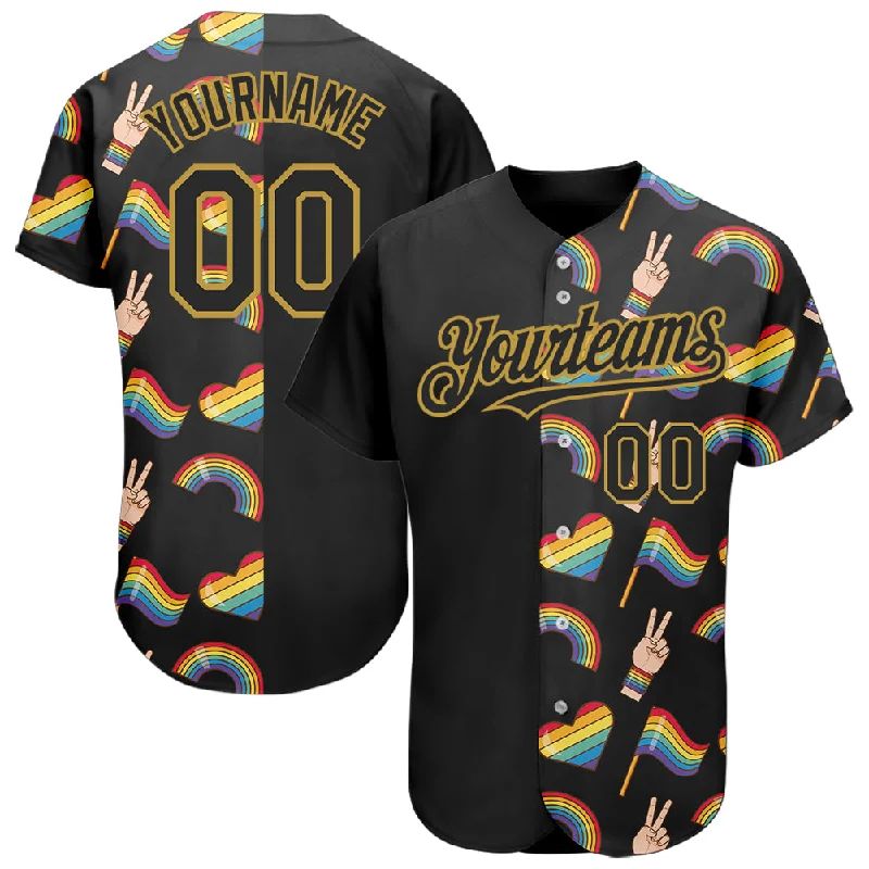 Baseball Jersey for Comfortable Cotton Fabric-Custom Rainbow For Pride Month Love Is Love LGBT 3D Authentic Baseball Jersey