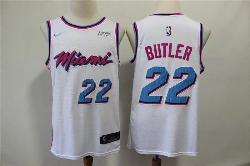 Basketball Jersey for Customizable Logo and Design-Heat 22 Jimmy Butler White City Edition Swingman Basketball Jersey