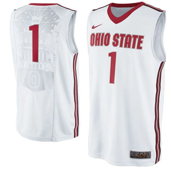 Basketball Jersey for Professional Players-Ohio State Buckeyes #1 White Basketball College Basketball Jersey