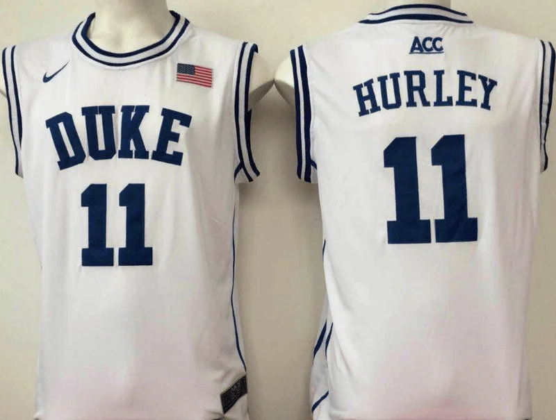 Basketball Jersey for Customizable Color Options-Duke Blue Devils 11 Bobby Hurley White College Basketball Basketball Jersey