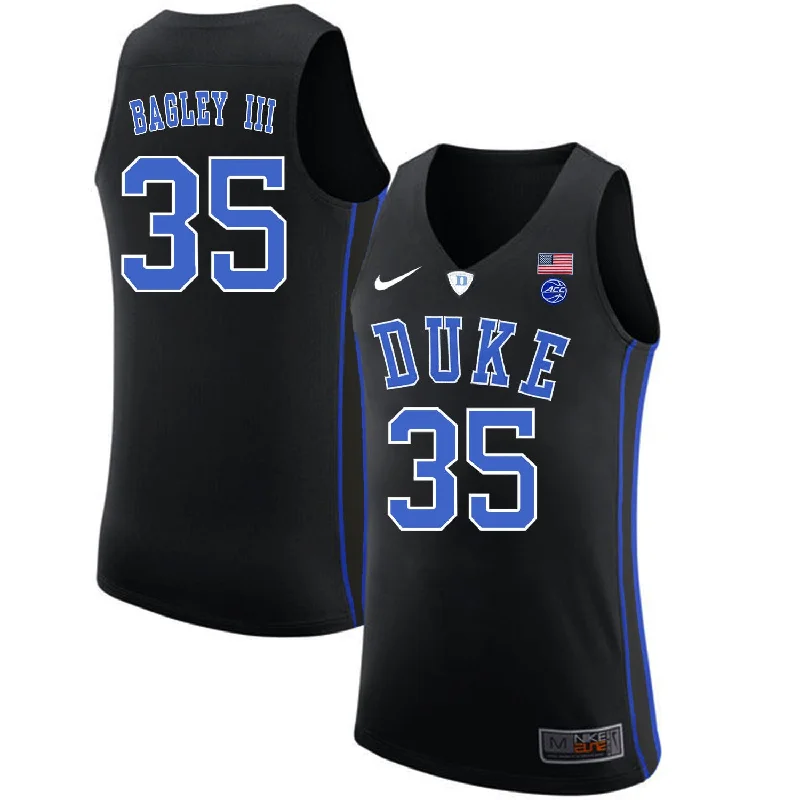 Basketball Jersey for All-Around Basketball Performance-Duke Blue Devils 35 Marvin Bagley III Black College Basketball Basketball Jersey