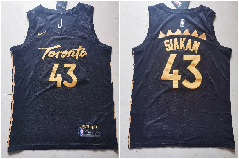 Basketball Jersey for Lightweight Basketball Gear-Raptors 43 Pascal Siakam Black 2019-20 City Edition Swingman Basketball Jersey