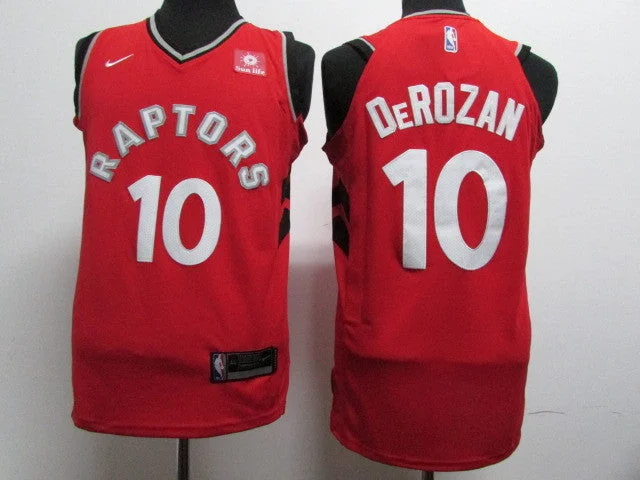 Basketball Jersey for Lightweight Material-Raptors 10 DeMar DeRozan Red Authentic Basketball Jersey