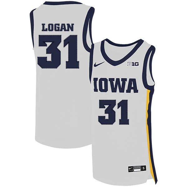 Basketball Jersey for Vintage Basketball Apparel-Iowa Hawkeyes 31 Bill Logan White Basketball College Basketball Jersey