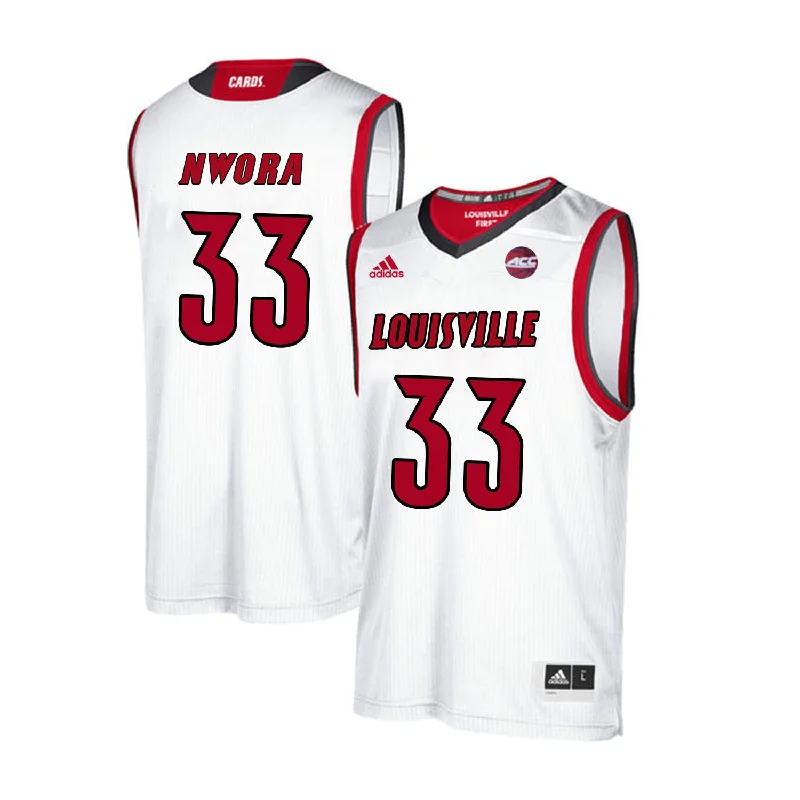 Basketball Jersey for Casual Wear-Louisville Cardinals 33 Jordan Nwora White College Basketball Basketball Jersey