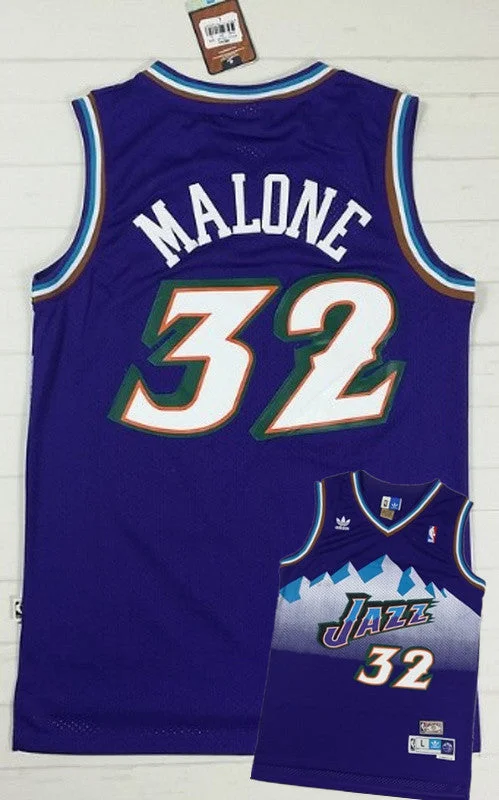 Basketball Jersey for Premium Performance Fit-Jazz 32 Malone Purple Hardwood Classics Basketball Jerseys