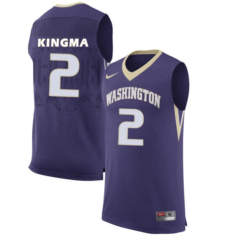 Basketball Jersey for Comfortable Fit During Games-Washington Huskies 2 Dan Kingma Purple College Basketball Basketball Jersey