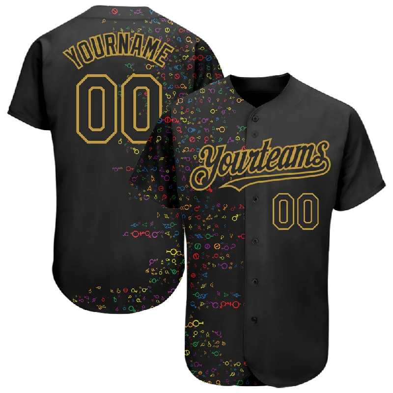 Baseball Jersey for Personalized Apparel for Fans-Custom Rainbow For Pride Month Love Is Love LGBT 3D Authentic Baseball Jersey