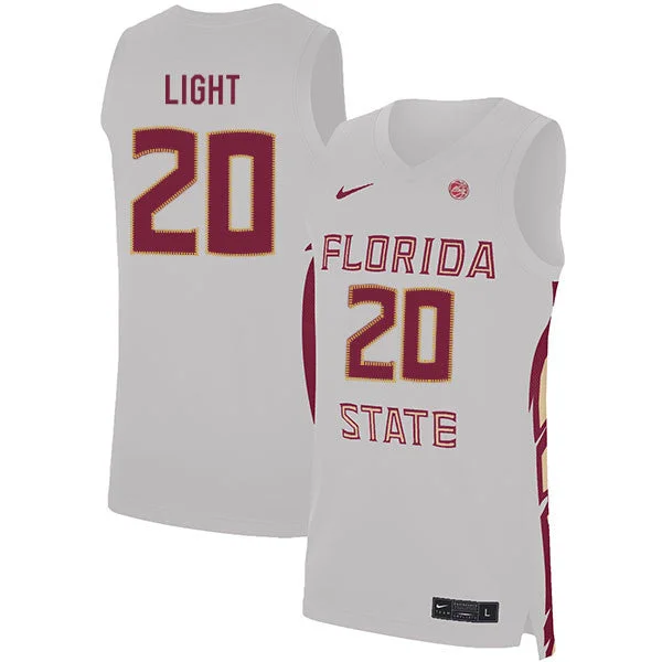 Basketball Jersey for Retro Custom Jerseys-Florida State Seminoles 20 Travis Light White Basketball College Basketball Jersey