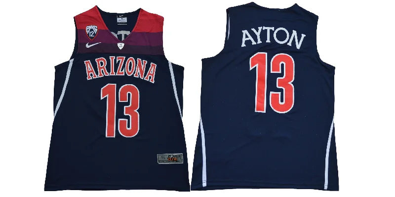 Basketball Jersey for Comfortable Fit for All Sizes-Arizona Wildcats 13 Deandre Ayton Navy College Basketball Basketball Jersey