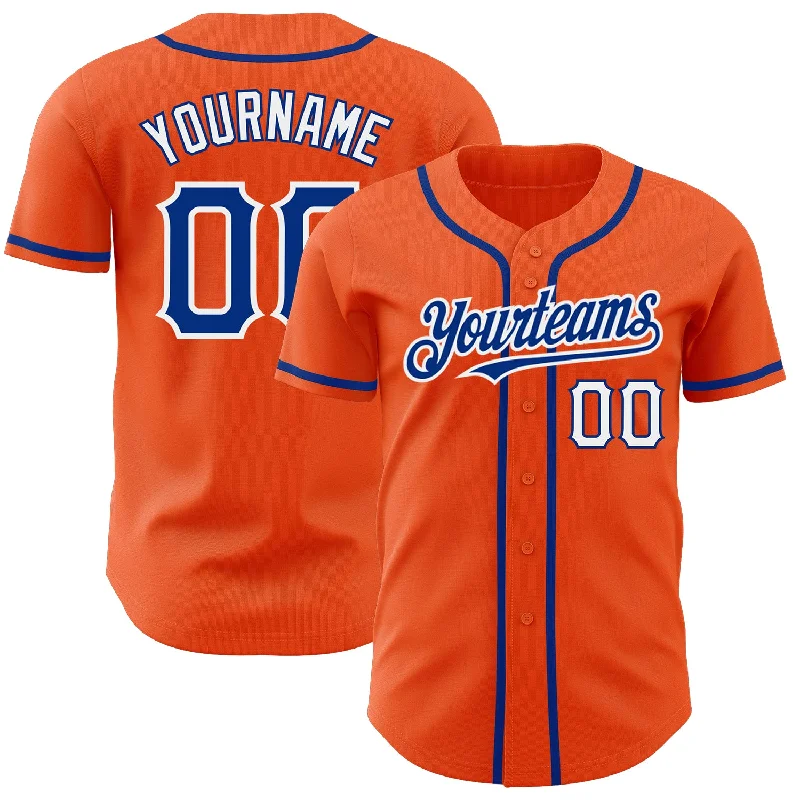 Baseball Jersey for Premium Quality Customization-Custom Orange Royal-White Authentic Baseball Jersey