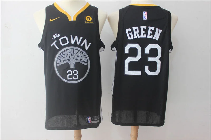 Basketball Jersey for Team Sports Gear-Warriors 23 Draymond Green Black Swingman Basketball Jersey