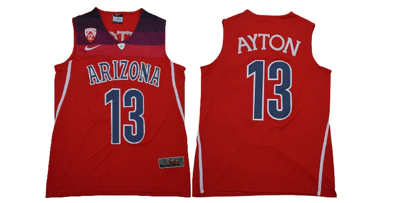 Basketball Jersey for Trendy Streetwear-Arizona Wildcats 13 Deandre Ayton Red College Basketball Basketball Jersey