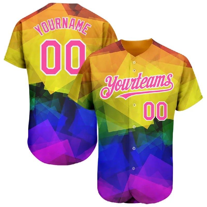 Baseball Jersey for Youth Fan Apparel-Custom Rainbow For Pride Month Love Is Love LGBT 3D Authentic Baseball Jersey