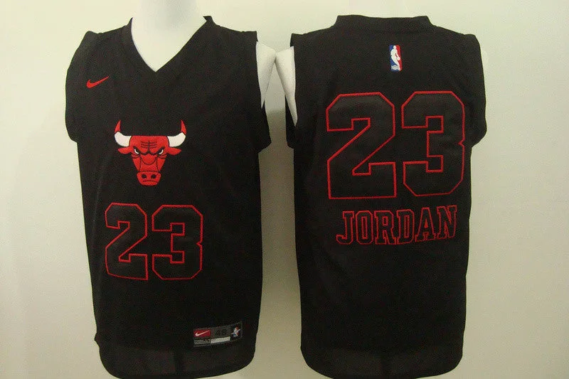 Basketball Jersey for Custom Basketball Fan Gear-Bulls 23 Michael Jordan Black Basketball Jersey