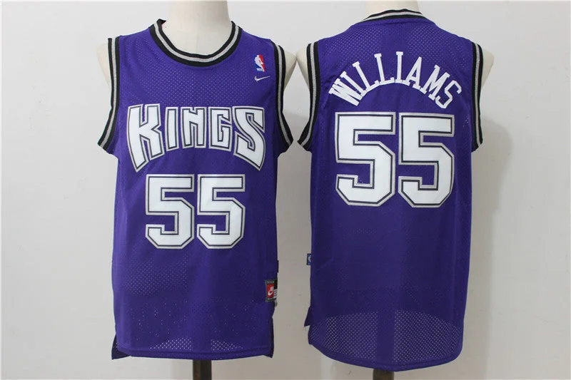 Basketball Jersey for Personalized Fan Support-Kings 55 Jason Williams Purple Throwback Basketball Jersey