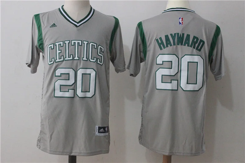 Basketball Jersey for Quick-Dry Material-Celtics 20 Gordon Hayward Gray Pride Swingman Basketball Jersey