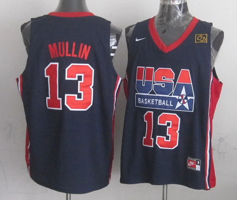 Basketball Jersey for Comfortable Fit-USA 13 Mullin 1992 Dream Team Basketball Jerseys