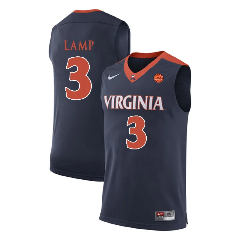 Basketball Jersey for Personalized Youth Jerseys-Virginia Cavaliers 3 Jeff Lamp Navy College Basketball Basketball Jersey