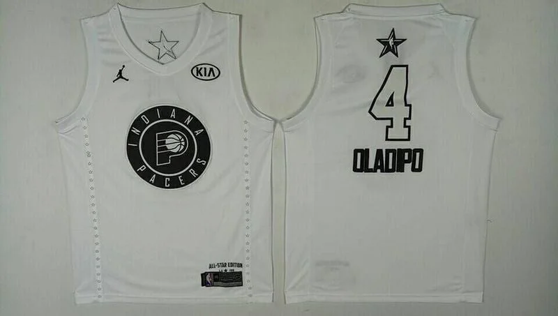 Basketball Jersey for Team Member Uniforms-Pacers 4 Victor Oladipo White 2018 All-Star Game Jordan Brand Authentic Basketball Jersey