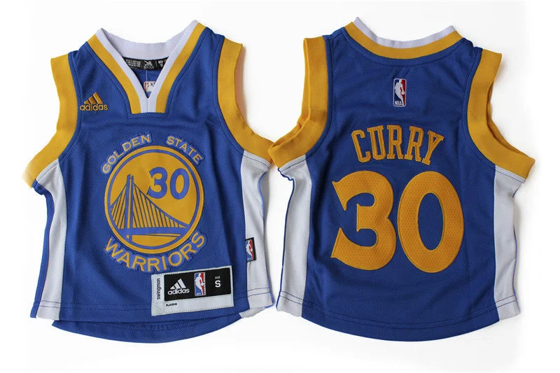 Basketball Jersey for Team Customization-Warriors 30 Stephen Curry Blue Toddler Basketball Jersey